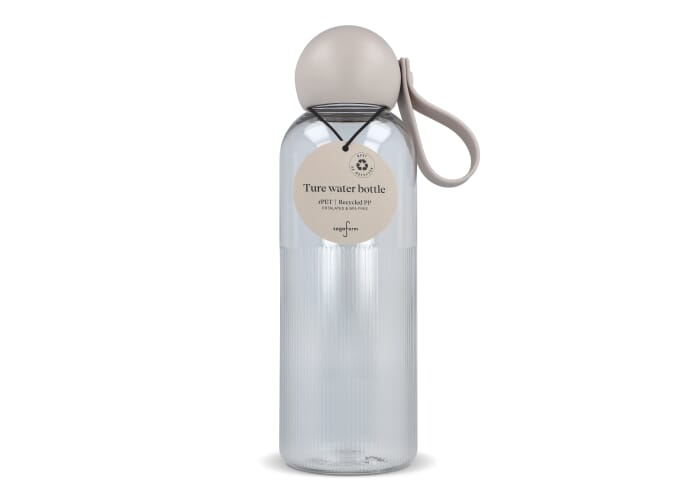 Bouteille personnalisée rPET 600ml Ture Sagaform Transparent / Taupe